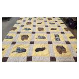 Hand Made appliqued cats quilt