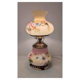 Antique Hurricane lamp  Floral design
