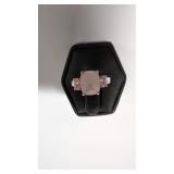 Rose Quartz & Pink CZ Stones marked .925 ring