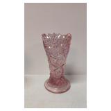 L. E. Smith Pink Iridescent Aztec Heritage vase