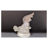 L. E. Smith Frosted glass Rooster Figurine