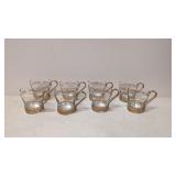 8 Vintage Libby Gold Greek Key cups