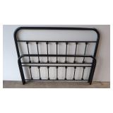 Black metal full size bed with metal bolt on rails