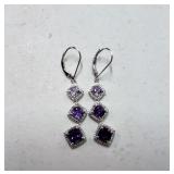 Amethyst and diamond earrings