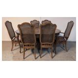 French table & 6 cane back chairs