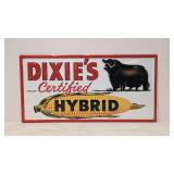 Embossed metal Dixie's Certified Hybrid sign