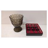 Vintage E. O. Brody Candy dish & 6 corn cob holdes