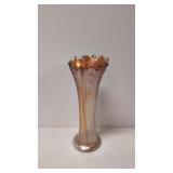 Vintage Iridescent Marigold carnival glass vase
