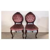 Two French Victorian mahogany side chairs