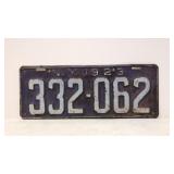 1923 New York License Plate