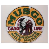 30' Double sided porcelain Mungo Gasoline sign