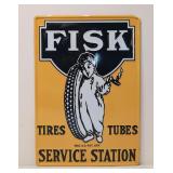 Embossed Fisk Tires Service Station Sign