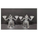 Vintage pair American Fostoria Double Candlelabras