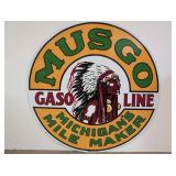 48' double sided porcelain Musgo Gasoline sign