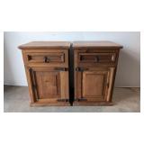 Two Solid Pine Night Stands - Natural Finish