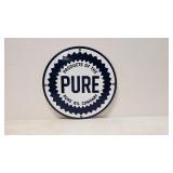 Porcelain Enameled Pure Oil 12' Sign