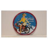 Porcelain Enameled 12' Norton Motorcycle sign