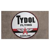 Porcelain 24' Tydol Flying A Gasoline sign