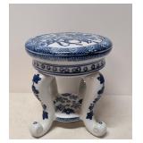 Vintage Blue & White Porcelain Pedestal display st