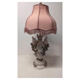 Large Capodimonte porcelain lamp