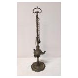 Antique Lucerne Brass Whale Oil Lamp