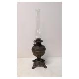 Antique M & W 97 oil lamp with chimney