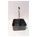 Galvanized 4 bottle caddy
