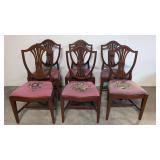 6 Mahogany Needlepoint shield back chairs