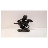 Vintage Cast Iron Indian on Horseback in motion