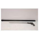 metal pistol grip walking stick with hidden sword