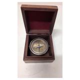 Maritime Gimbaled compass in Walnut case
