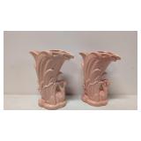 Two Vintage McCoy Swan Vases