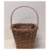 Hand made oak splint tall gathering basket