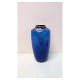Murano Style Cobalt Blue Vase Gold Trim
