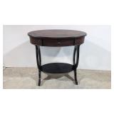 Oval one drawer table