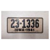 1941 Iowa License Plate