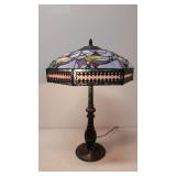 ornate Stained and leaded glass table lamp