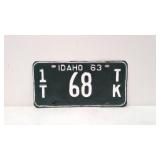 1963 idaho License Plate