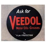 25 1/2' round Veedol metal sign