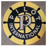 29 1/2' round Pilot International Club metal sign