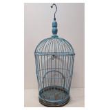 Blue Metal Wire Bird Cage