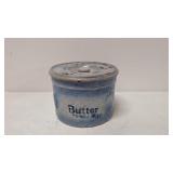 Antique light blue Butter Crock