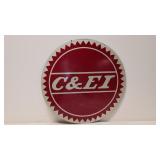 C & E I Railroad metal sign