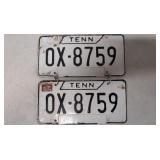 Matching Tennessee license plates
