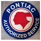 24' Round Pontiac Authorized Service metal sign