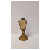 Amber Glass Hexagon pedestal oil lamp