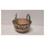 Italian hand painted basket bowl