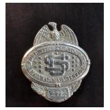 Antique Railway Mail Service clerk Badge
