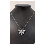 Opal and Blue Sapphire Dragonfly necklace