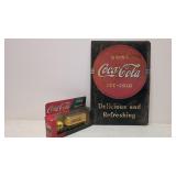 1990 Coca Cola Tin sign & 1991 Die Cast Truck